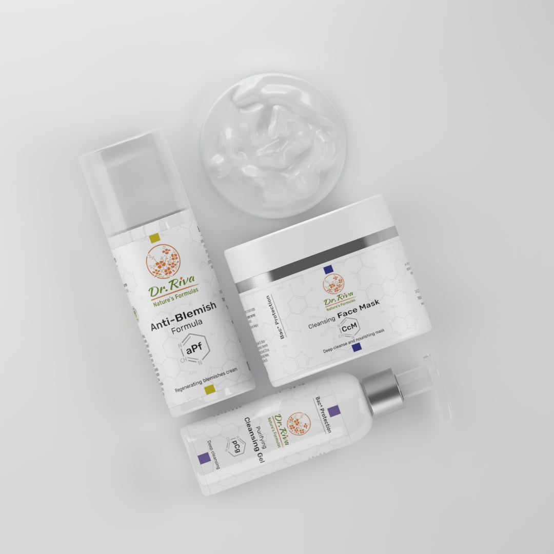 מסכת פנים נגד פגמים וקרם ניקוי