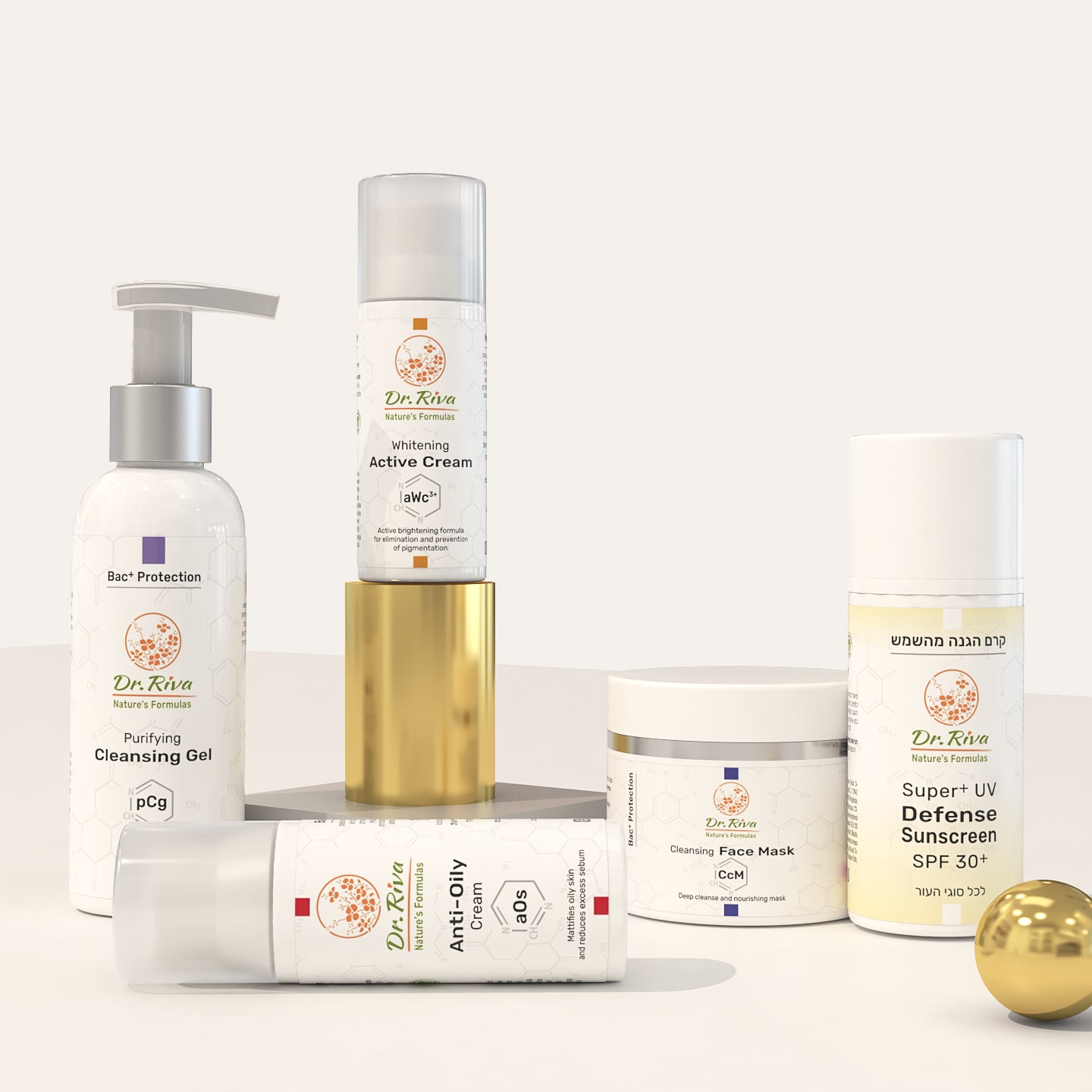 מארז לאיזון, טיהור והבהרת העור | BrightBalance Defense Five